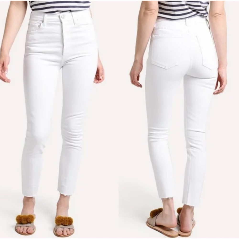 Agolde Women’s High-Rise Skinny Jeans in White
